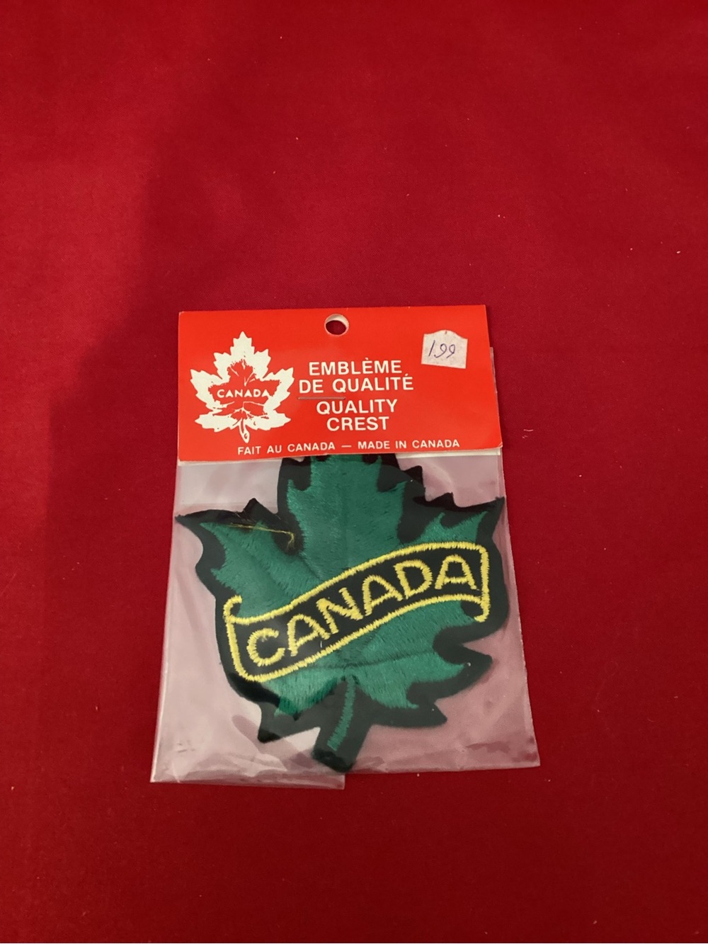 Green Maple Leaf CANADA Patch